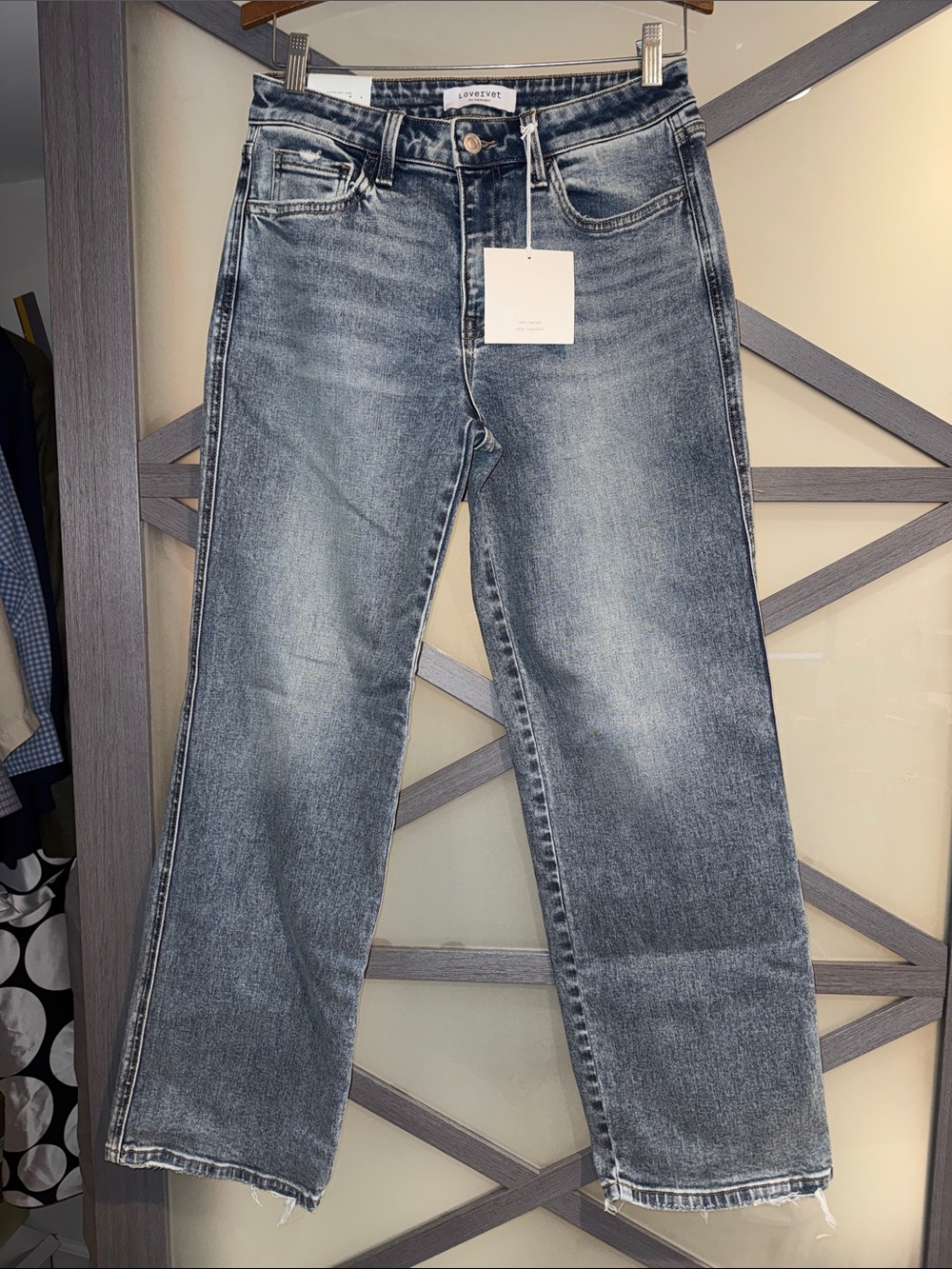 NWT Lovervet by Vervet Mid Rise Slim Wide Leg Jeans 28/7